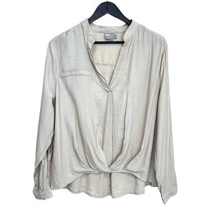 ASOS Twist Front Blouse - Cream Beige - Size 12